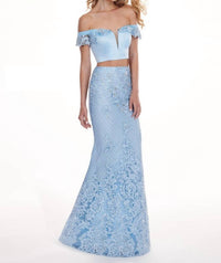 Rachel Allan - Embroidered Floral Two-piece Gown