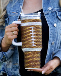 White Label - Bling Football Tumbler
