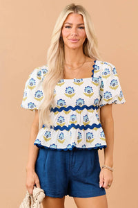 Tcec - Garden Scallop Trim Top