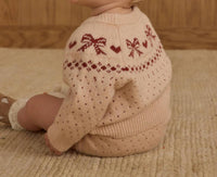 Rylee + Cru - Girls Fairisle Bows Sweater