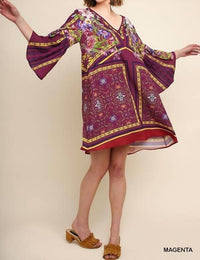 Umgee - Floral Ruffle Sleeve Dress