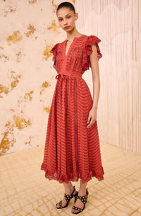 Ulla Johnson - Olga Flutter Sleeve Midi Dress