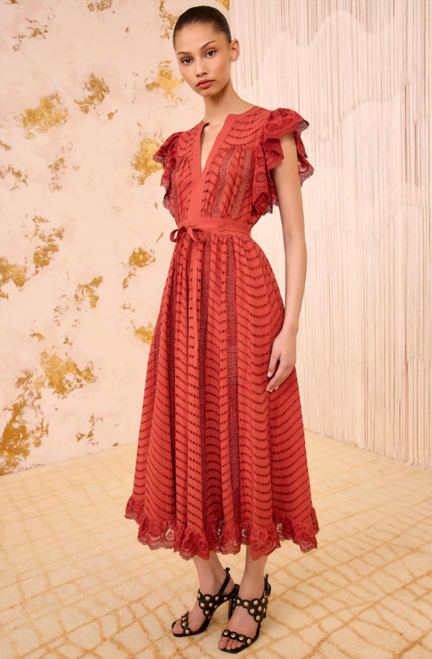 Ulla Johnson - Olga Flutter Sleeve Midi Dress