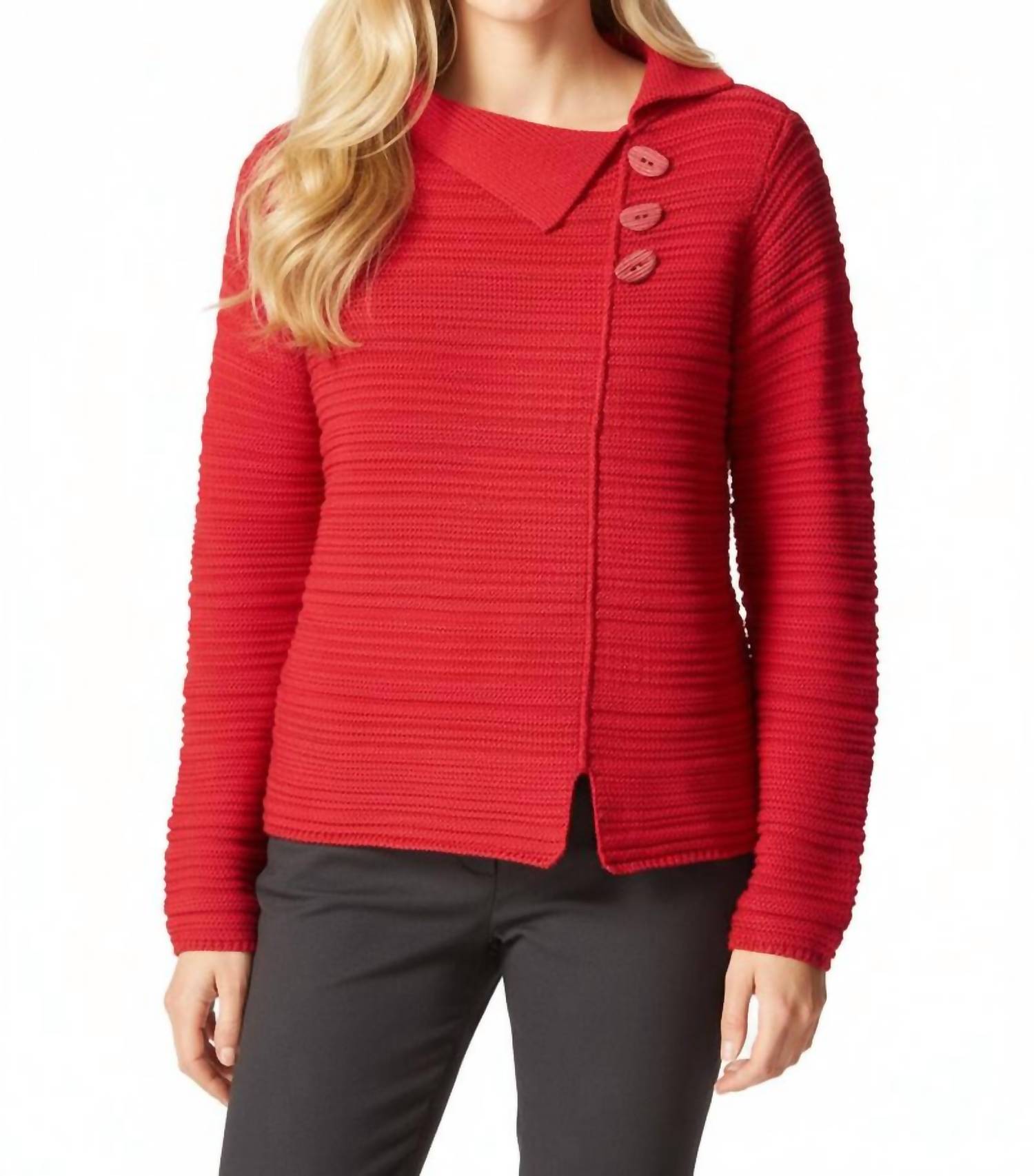 Habitat - Ribbed Knit Button Detail Front Slit Top
