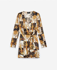 The Kooples - Damier Equestrian Print Silk Dress