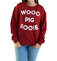 Gameday Social Arkansas Perkins Chenille Top in red - women's sweater