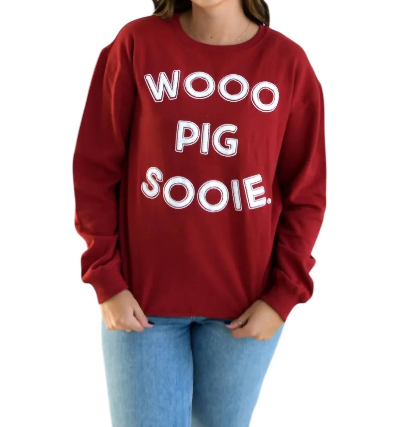 Gameday Social Arkansas Perkins Chenille Top in red - women's sweater
