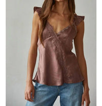 By Together - Satin Top With Lace Detail