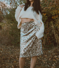 Mikarose Vintage Garden Velvet Midi Skirt in floral - women's skirt - alternate view