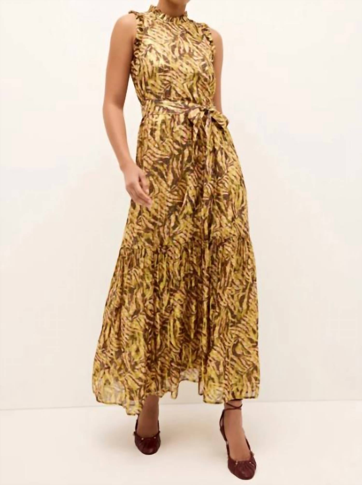 Marie Oliver Alice Maxi Dress in wildcat - women's dress - detail view