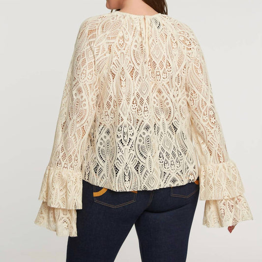 Mat Fashion - LACEY TIERED LONG SLEEVE BLOUSE