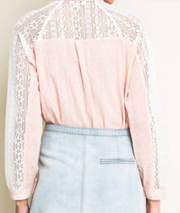 Hayden La - Chambray & Lace Blouse