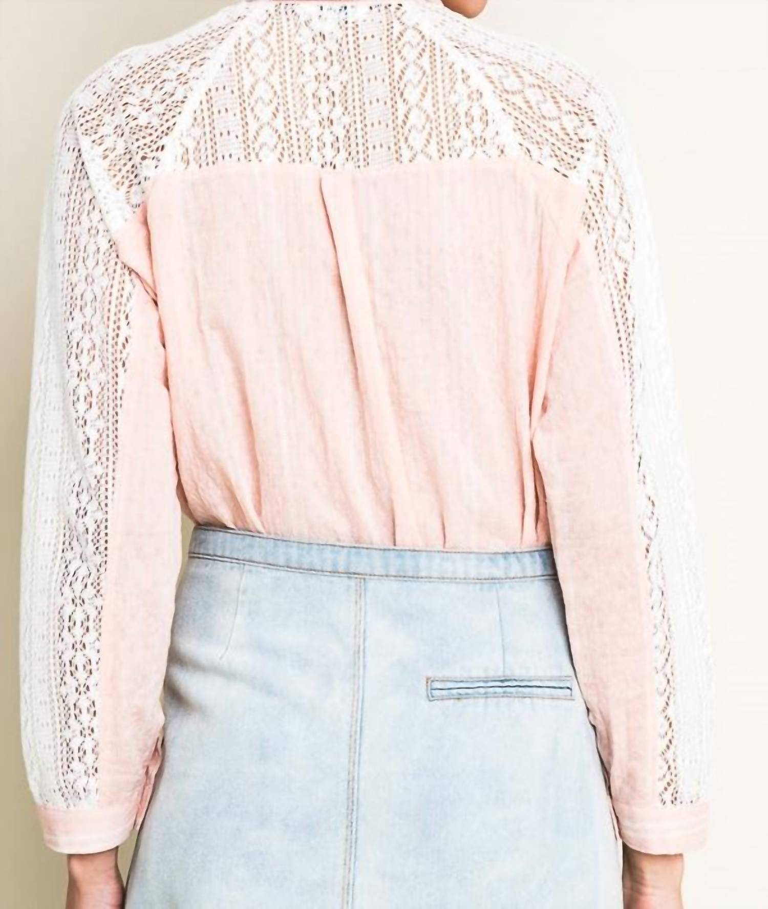Hayden La - Chambray & Lace Blouse