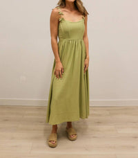Blu Pepper - Beth Bow Strap Detail Tank Midi Dress