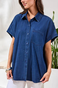 Tribal - Denim Short Sleeve Shirt