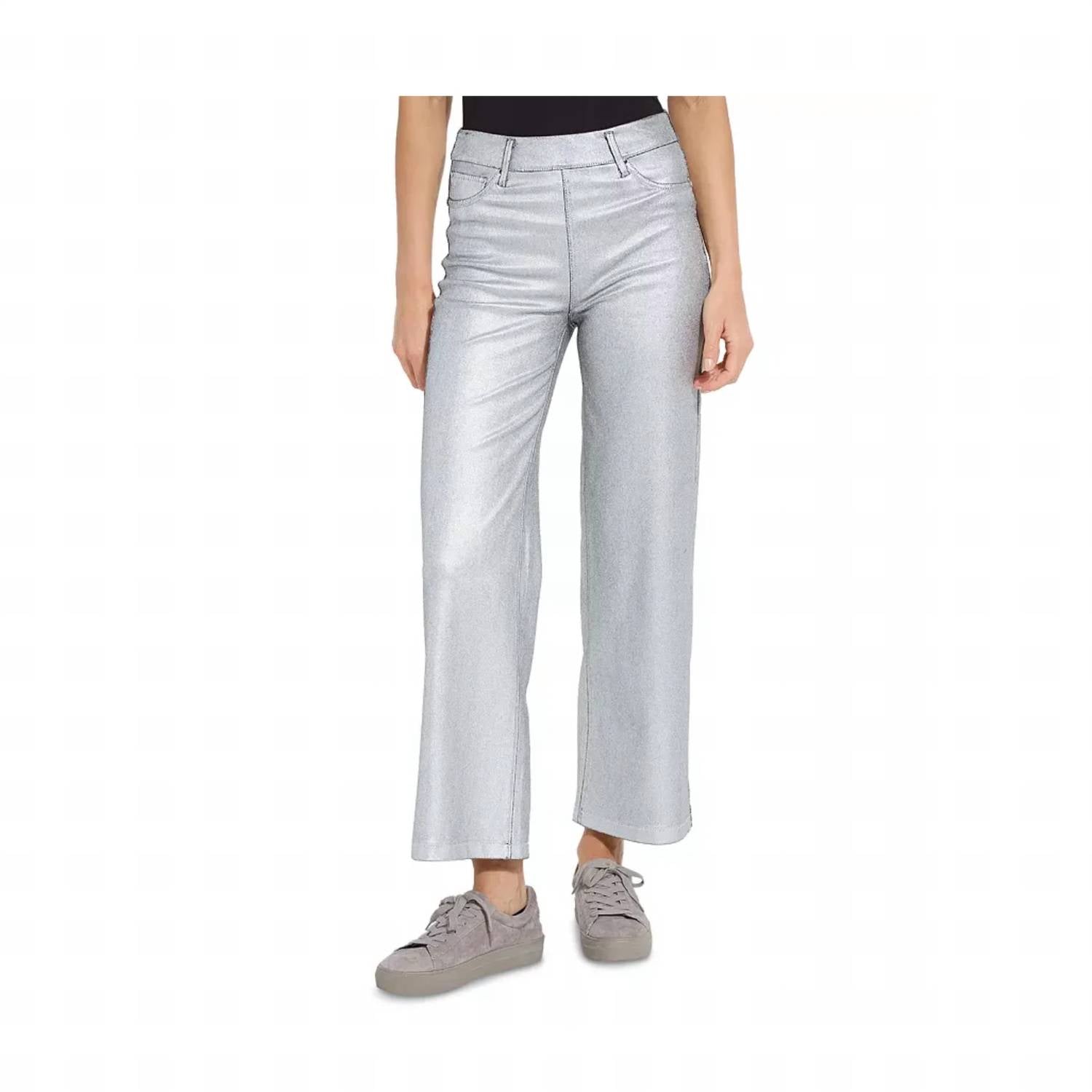 Lysse - Coated High Waist Wide Leg Jeans