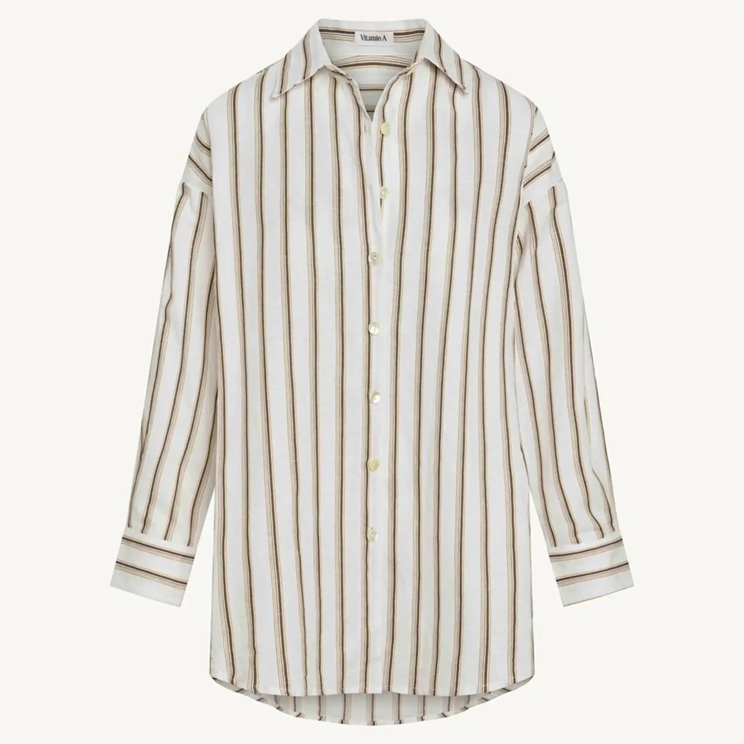 Vitamin A - Playa Linen Boyfriend Shirt
