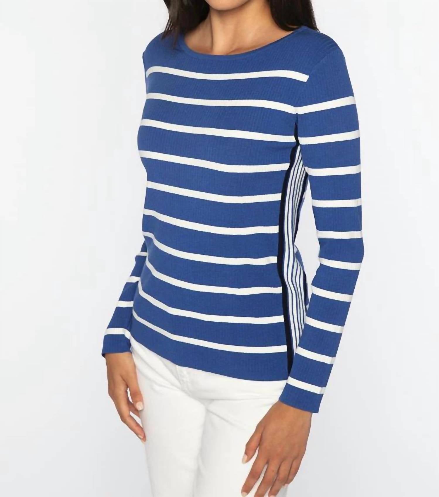 Kinross - Rib Stripe Boatneck Sweater