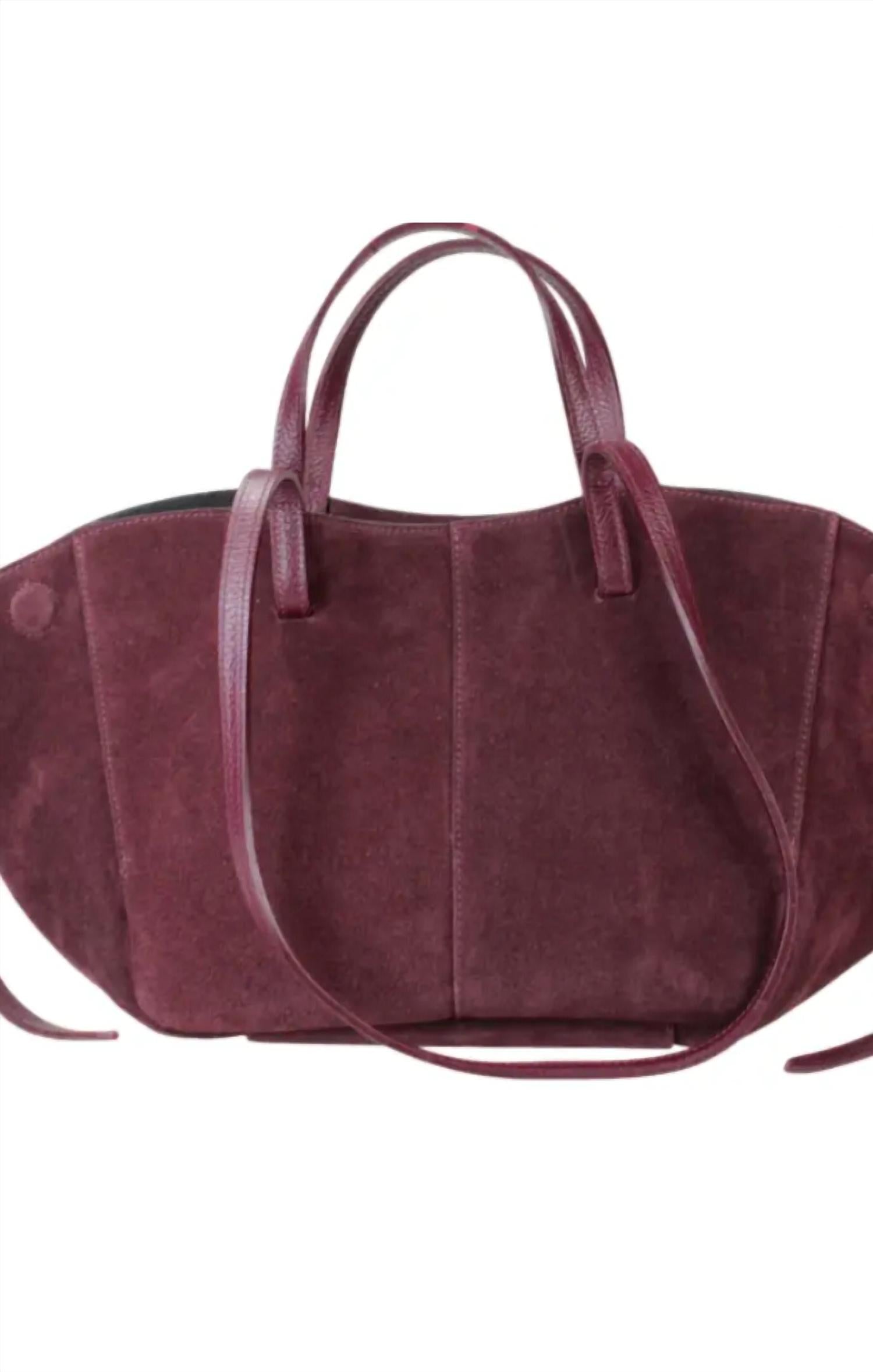 Mint Exclusives - Women's Italian Suede Leather Travel Bag With Leather Pouch