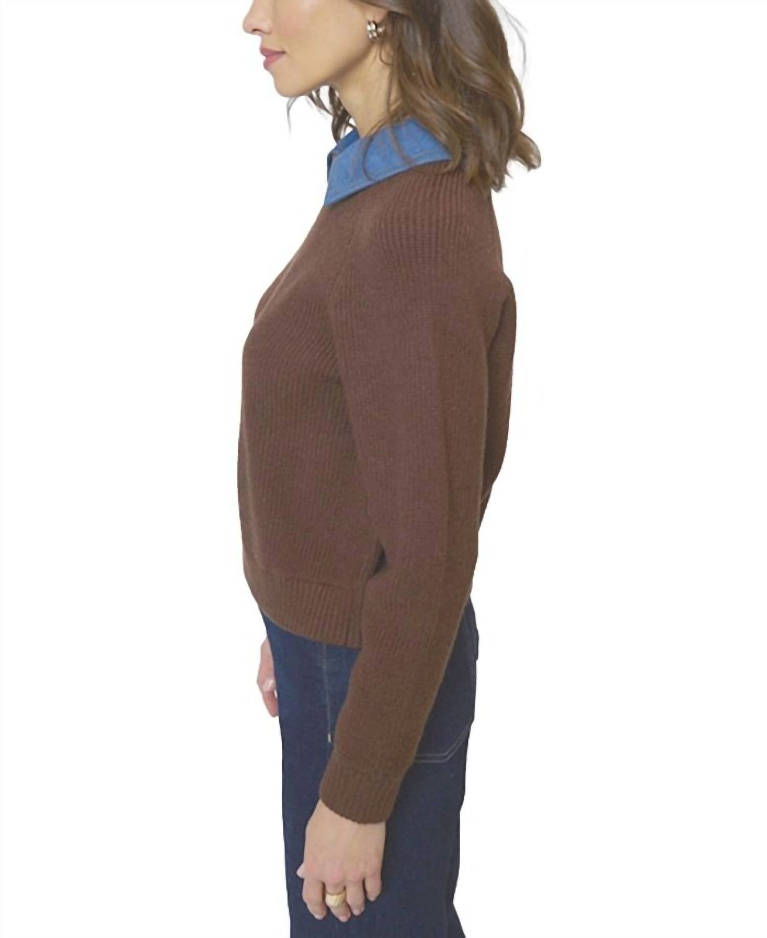 Central Park West - Dash Denim Collar Pullover