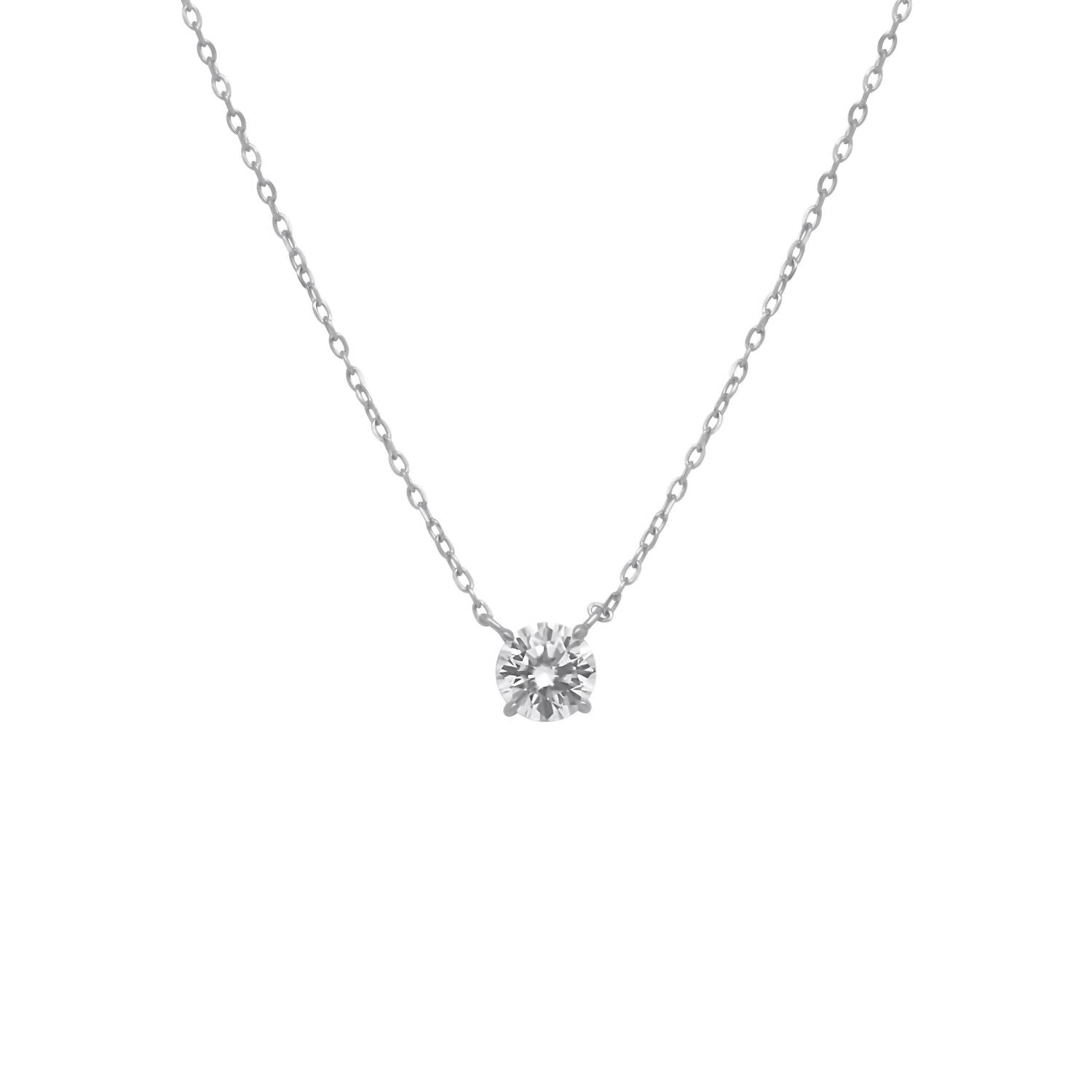 Allyanna Gifts - Women's Prong Round Moissanite Necklace