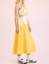 Very J - Side Cutout Floral Detail Resort Midi Dress