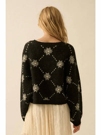 Promesa - Snowflake Jacquard Dolman Cardigan