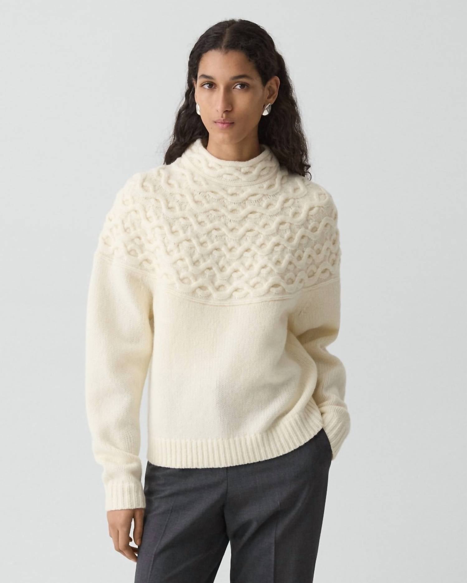 Theory - Women's Cable Knit Yoke Sweater