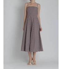 Aureum - Striped Panel Midi Dress