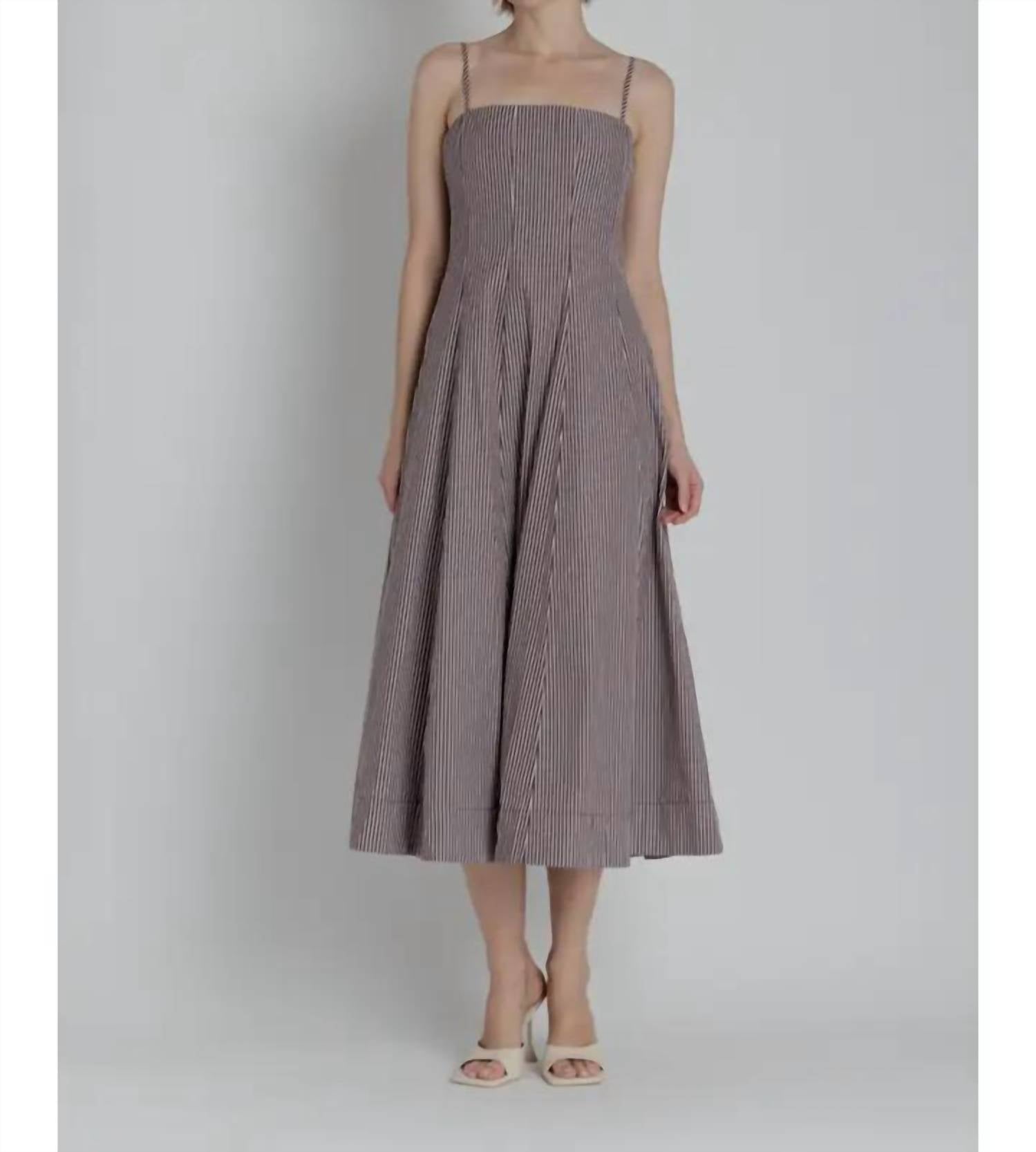 Aureum - Striped Panel Midi Dress