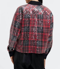 Foxcroft - Marina Sequined Long Sleeve Short Shirt