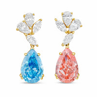 Diana M Jewels - Women's Pear Lab-Grown Diamond Stud Earrings (7.00 Ct TCW) - Elegant