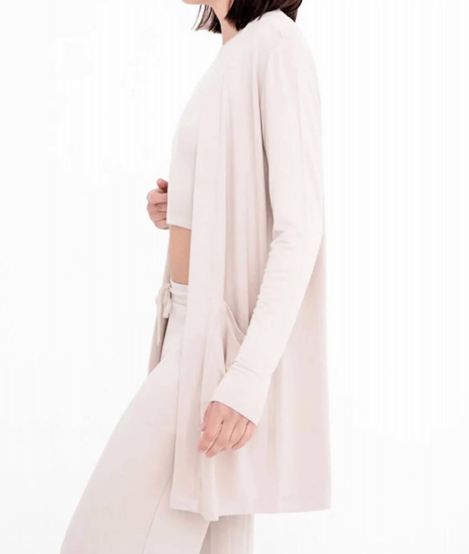 Mono B - Lounge Open Front Terry Cardigan