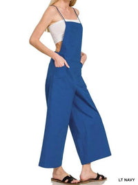 Zenana - Woven Spaghetti Strap Overalls