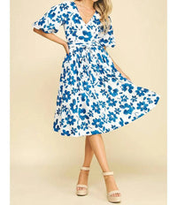 Pinch - Floral Balloon Sleeve Midi Dress