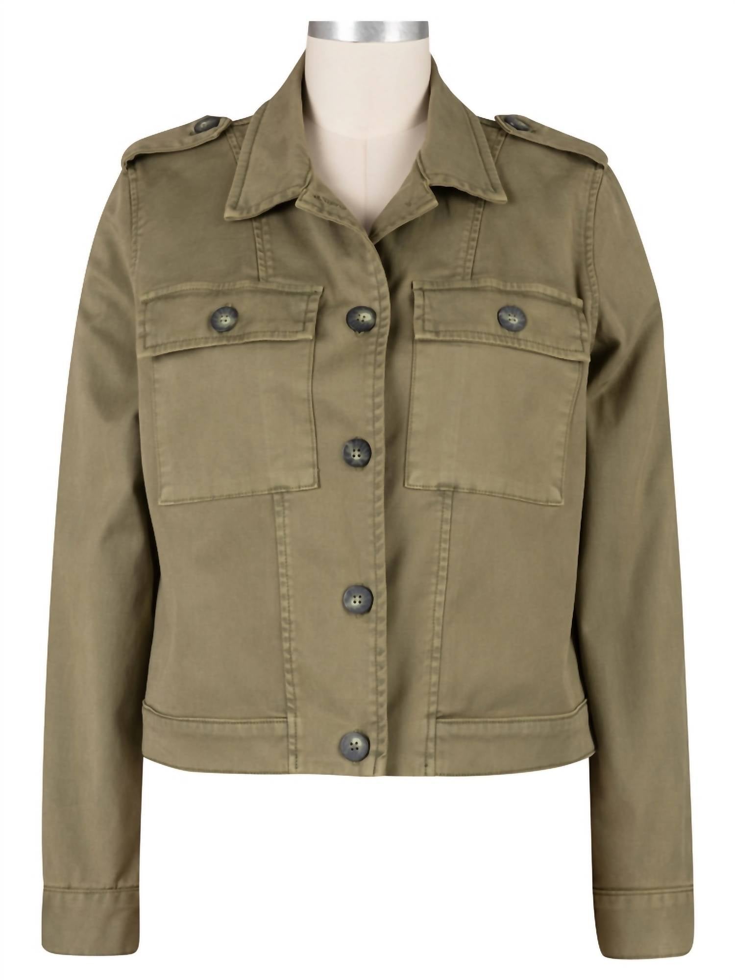 Kut From The Kloth - Rosalyn Twill Trucker Jacket With Flap Pockets