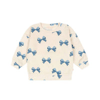 Konges Sløjd Girl's Bow Itty Sweatshirt in blue - kids' shirt