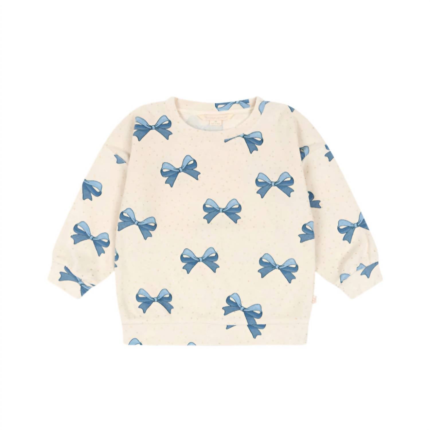 Konges Sløjd Girl's Bow Itty Sweatshirt in blue - kids' shirt