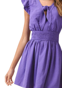 TCEC Autumn Mini Dress in purple - women's dress - detail view