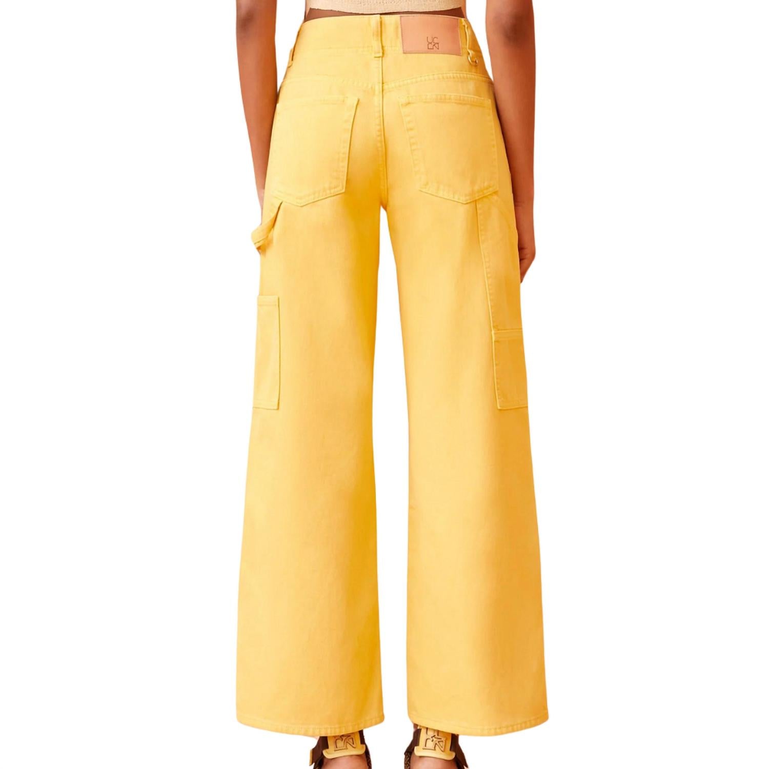 Ulla Johnson Women's The Olympia Jean in dandelion wash - women's pants - detail view