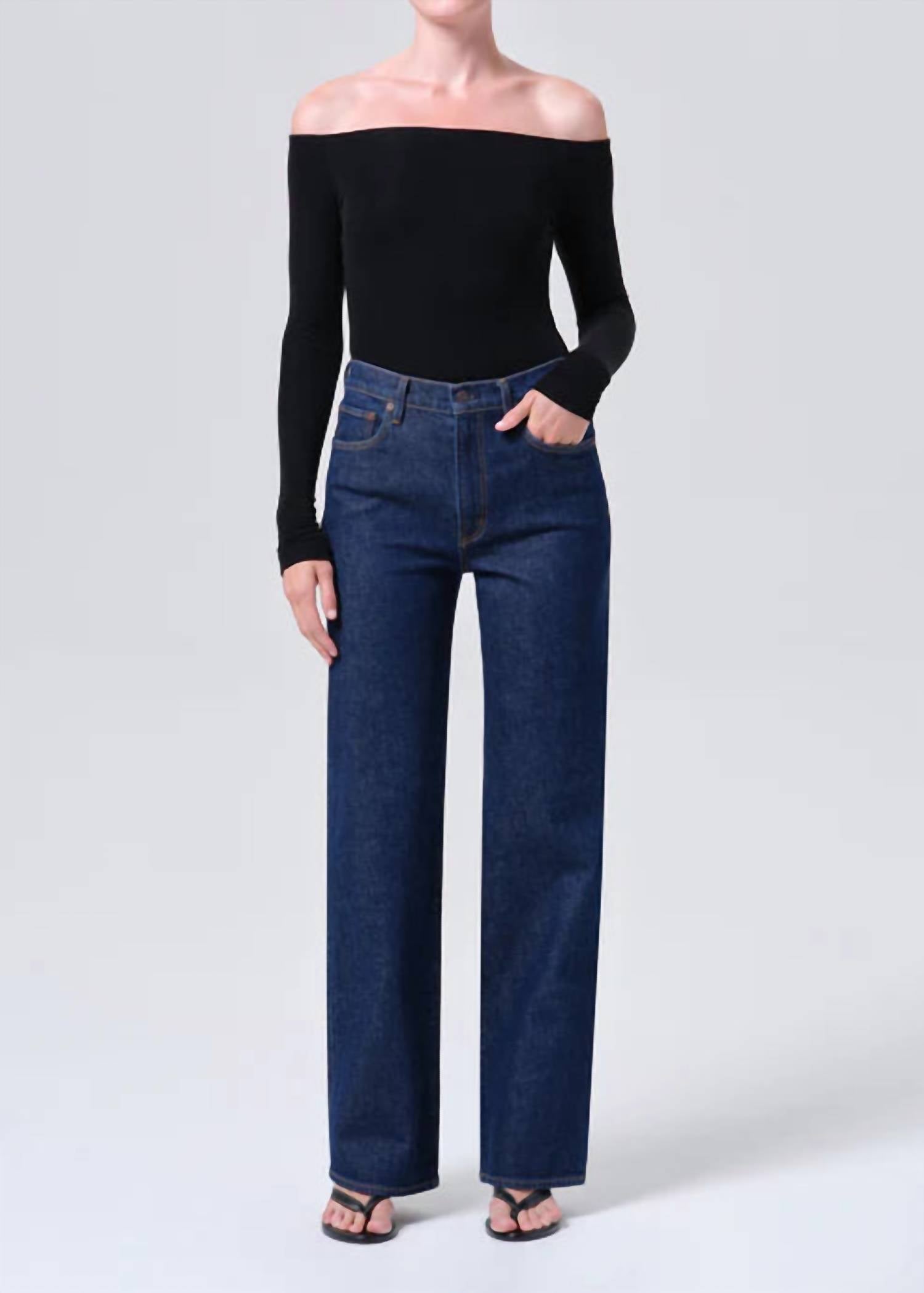 AGOLDE Harper Mid Rise Relaxed Straight Jeans in reissue - women's jeans