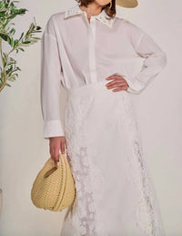English Factory - Women's Crochet Collar Shirt