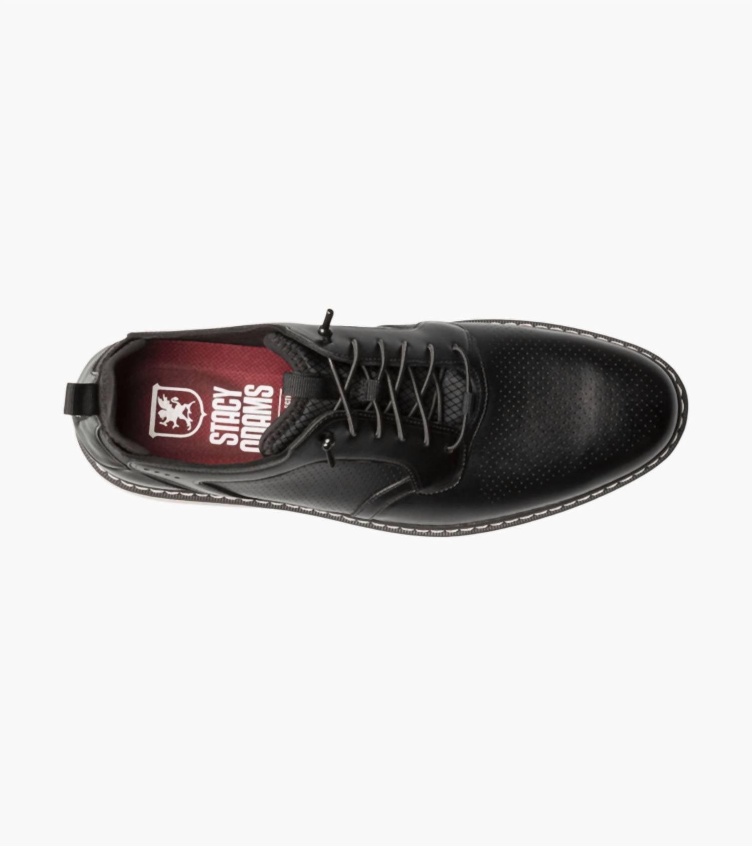 Stacy Adams - Men's Sync Plain Toe Elastic Lace Up Shoes