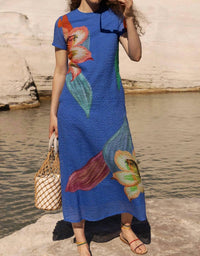Oliphant - Short Sleeve Shift Maxi Dress