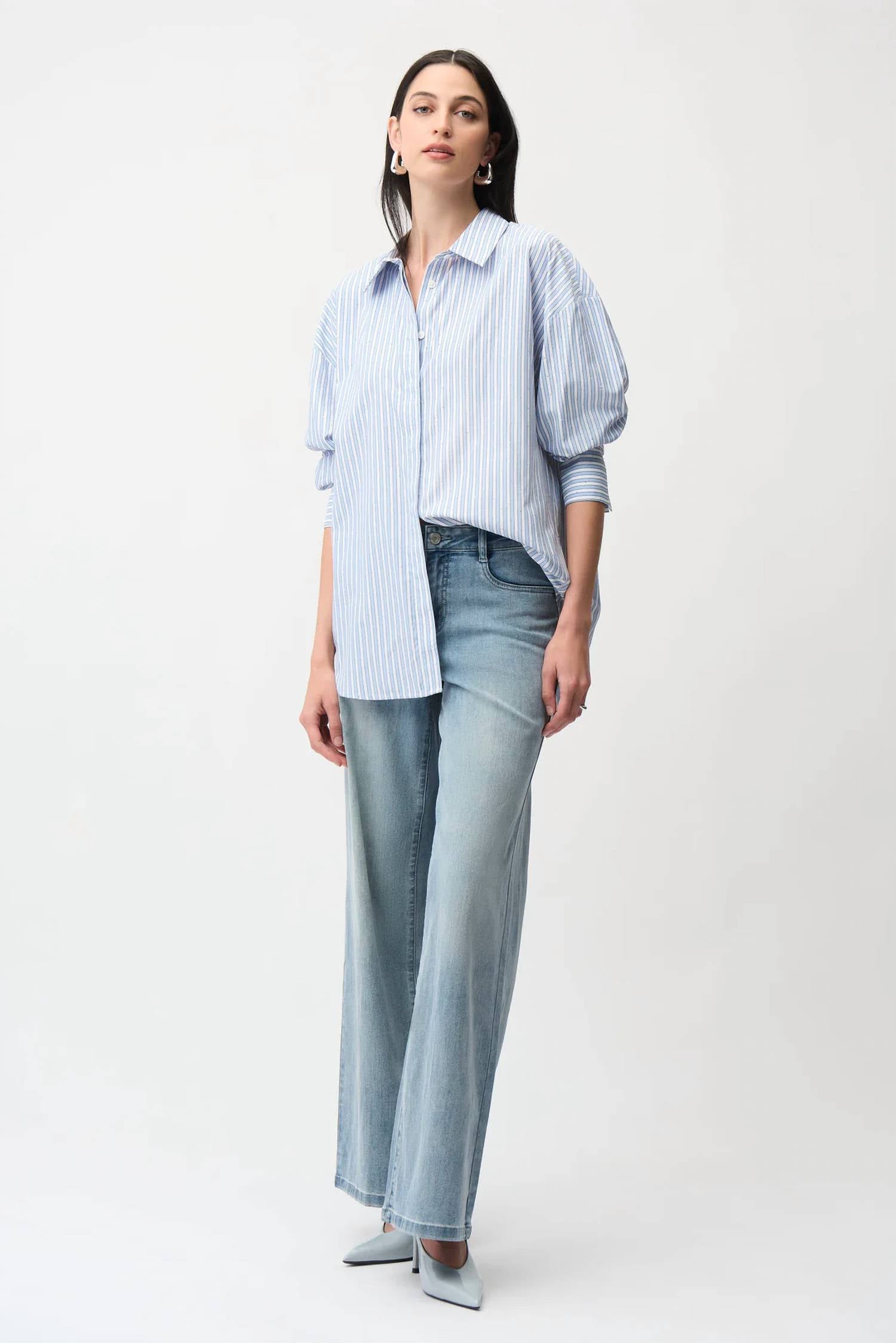 Joseph Ribkoff - Tencel Stripe Print Boxy Blouse