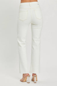 Amelia K. Luxe Raw Edge Jeans in white - women's jeans - alternate view