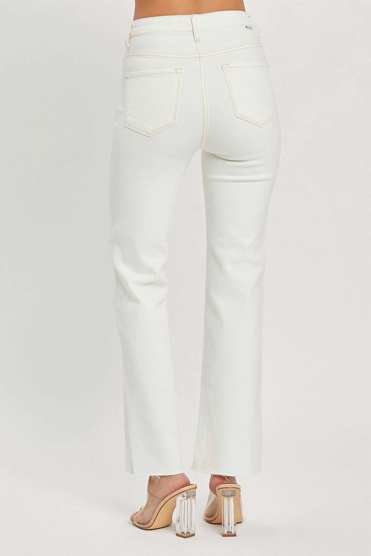 Amelia K. Luxe Raw Edge Jeans in white - women's jeans - alternate view