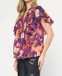 Entro - Abstract Pintuck Blouse