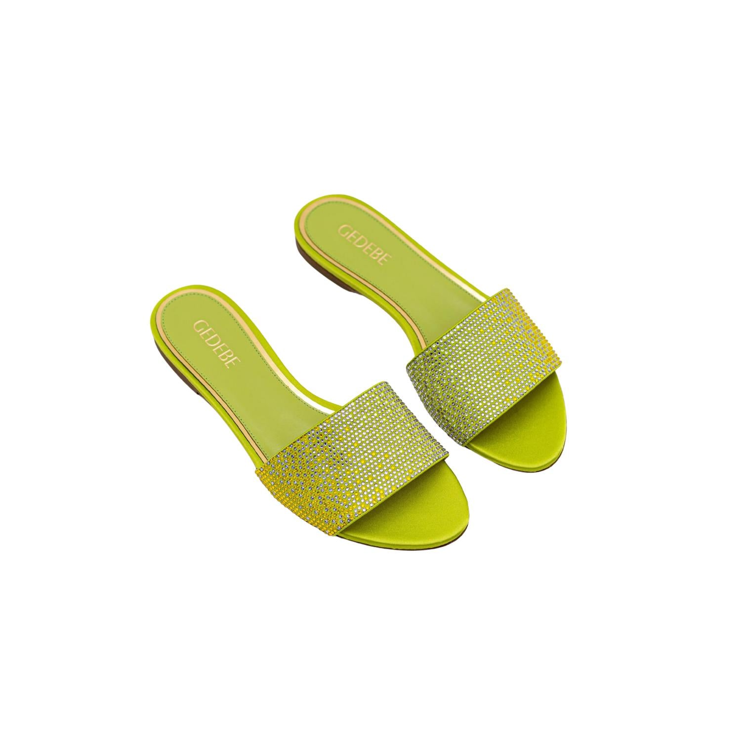 Gedebe - Women's Cassis Satin Rhinestone Embellished Flats