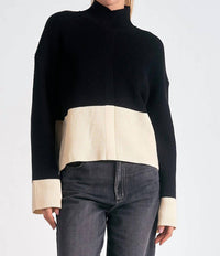 ELAN Mock Turtleneck Sweater in black - women's sweater